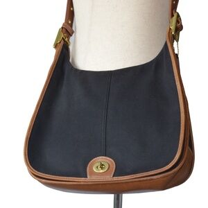 COACH Legacy #9125 Vintage 2002 Black Canvas & Leather Saddle Shoulder Bag